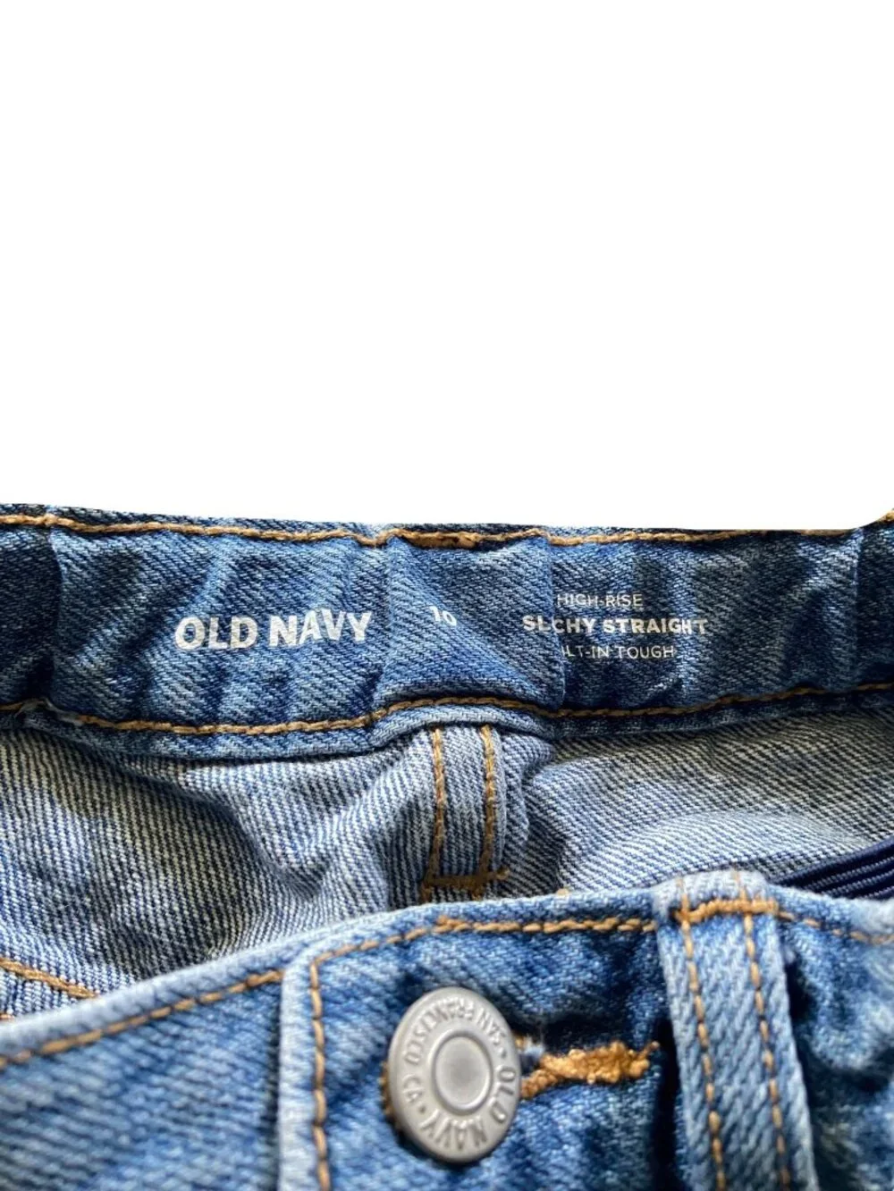 Old Navy Girls High Rise Slouchy Straight Leg Jeans Blue Size 10 Preppy Casual